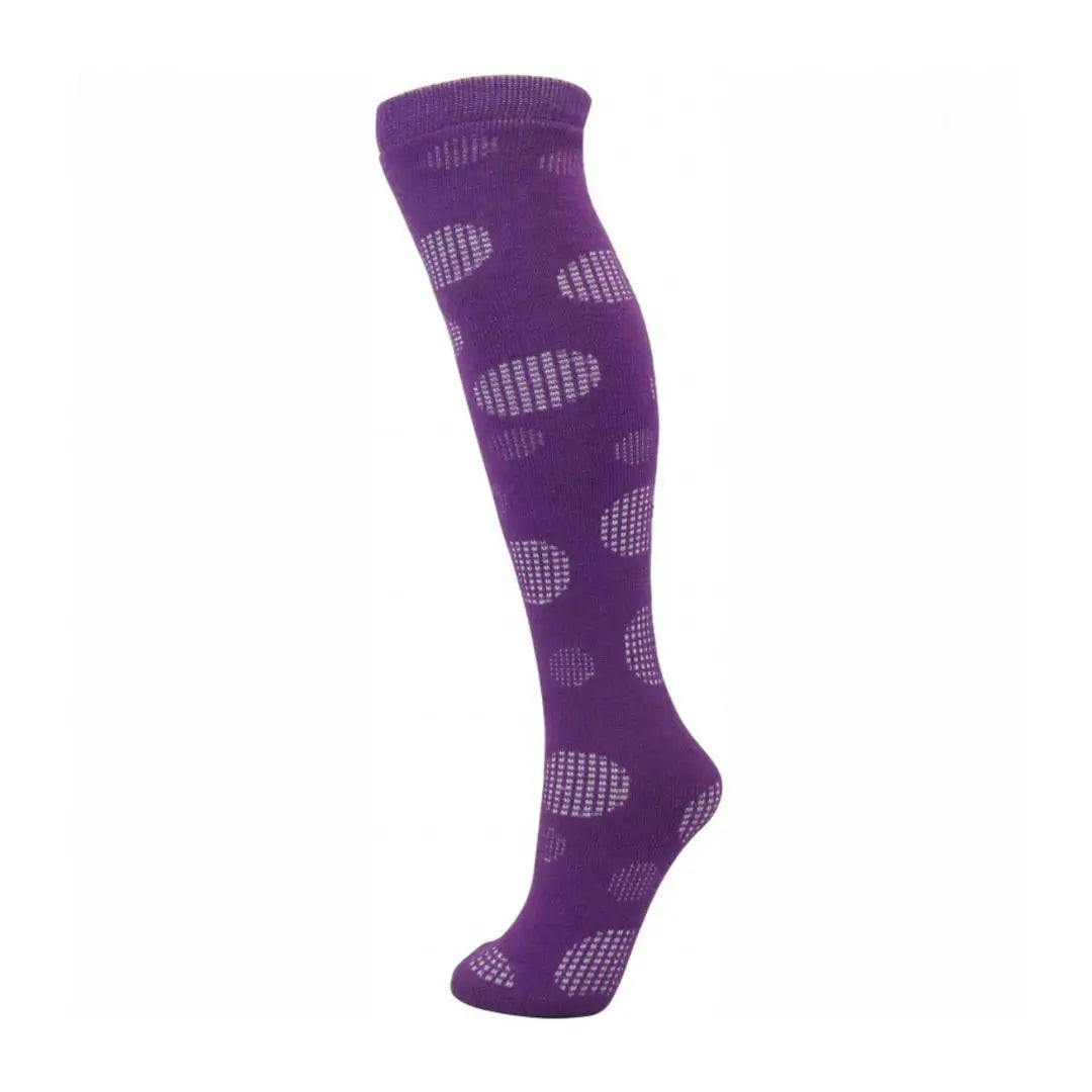 Manbi Patterned Thermal Ski Socks - Dotty Purple Warm Winter Hiking Socks for Men & Women - Perfect for Skiing, Snowboarding & Cold Weather Outdoor Activities
