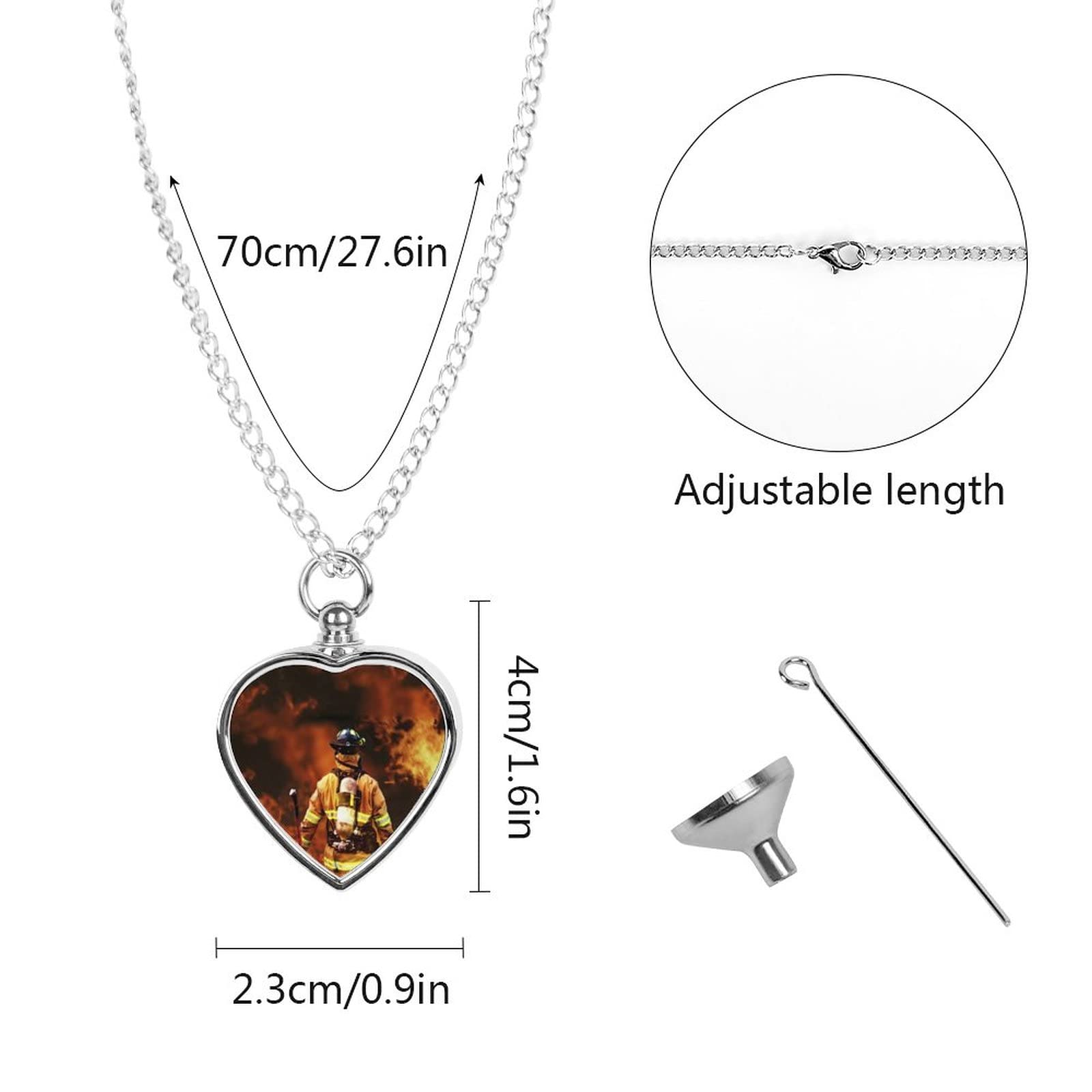 **Firefighter-Themed Pet Cremation Jewelry - Memorial Urn Necklace for Cat & Dog Ashes - Keepsake Pendant for Pet Loss Remembrance - Perfect for Pet Owners, Grieving Families & Memorial Services**