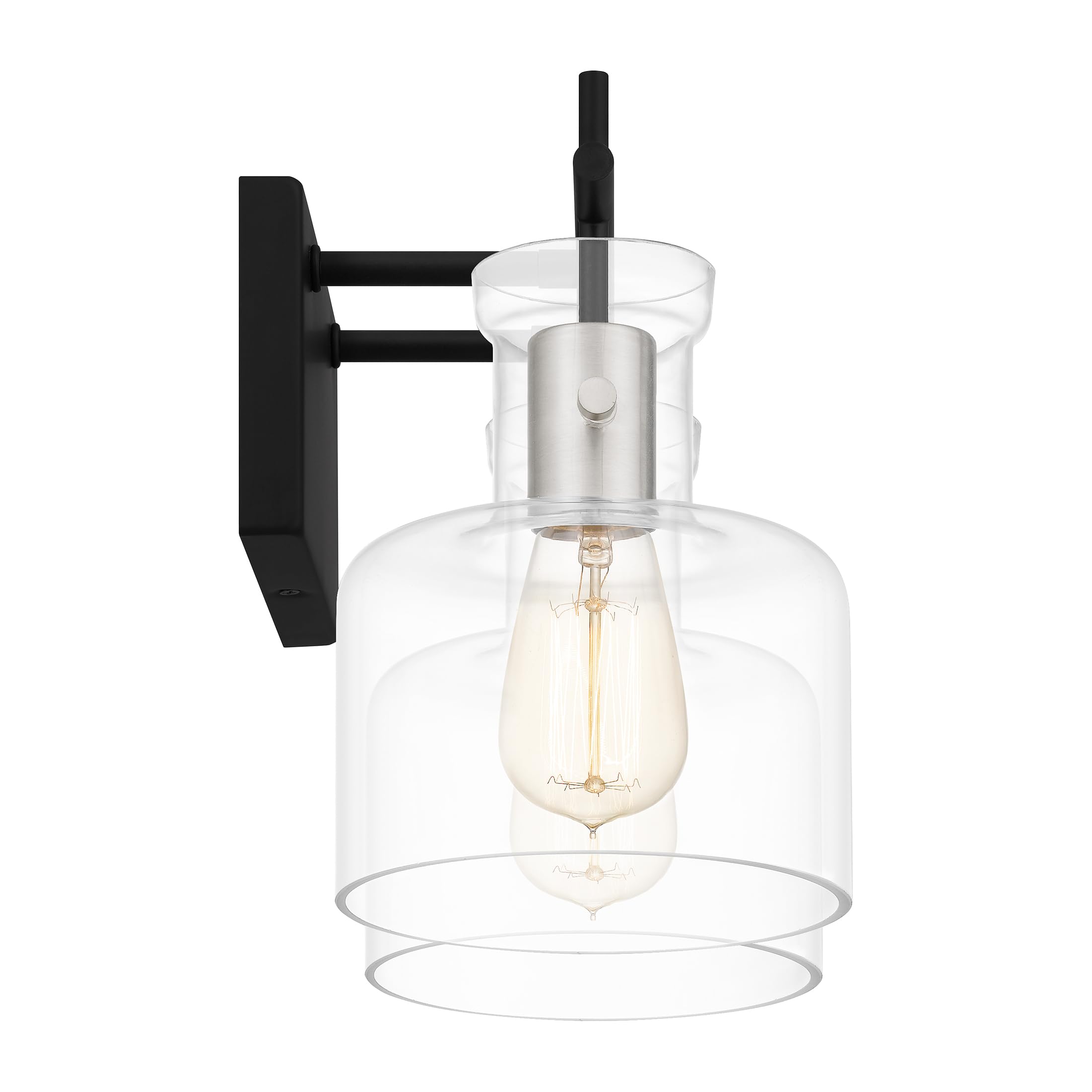 Quoizel Pensbury 2-Light Matte Black Bathroom Vanity Light - Perfect for Modern Bathroom, Bedroom, or Dressing Room Lighting