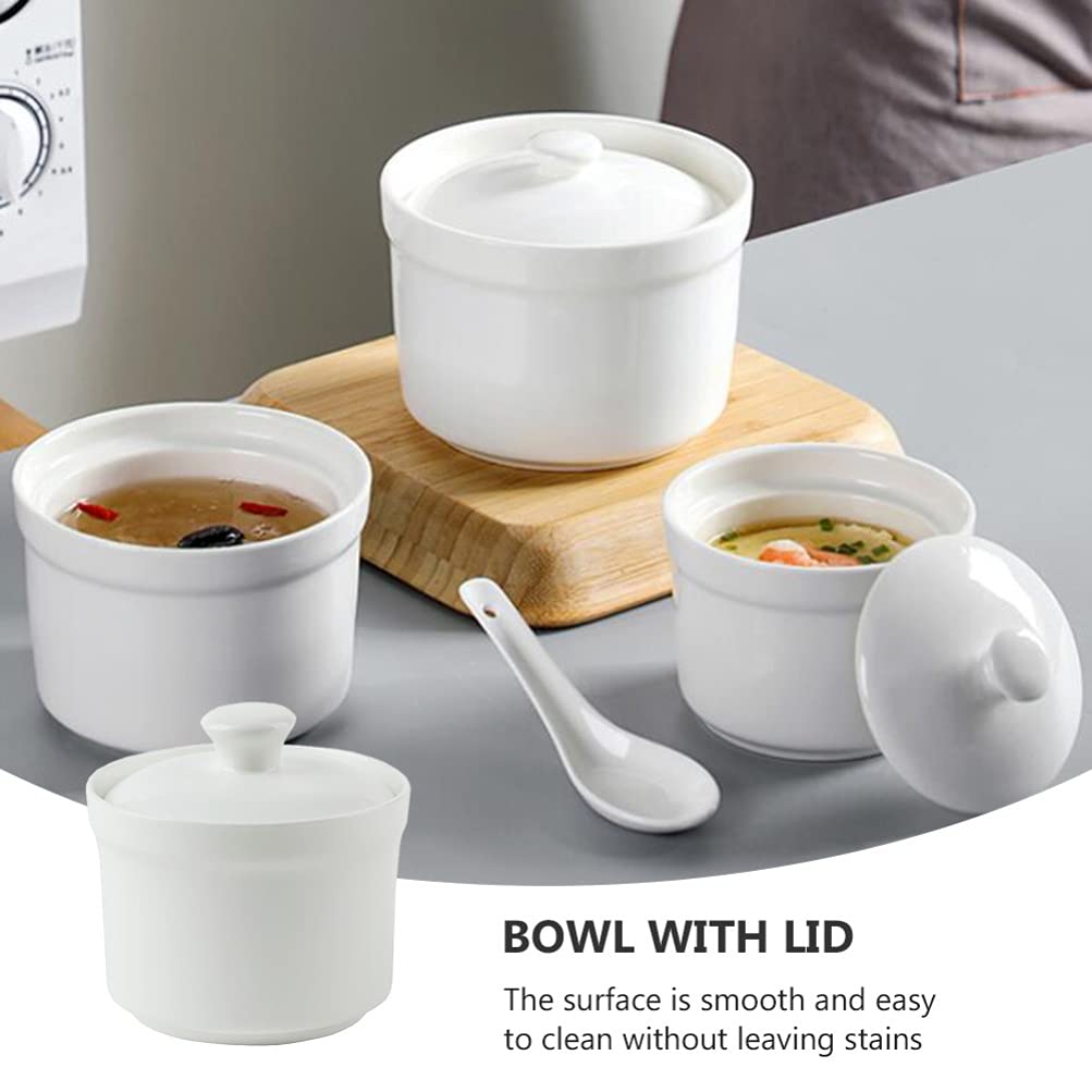 Premium Ceramic Stew Pot with Lid - 2QT Heat-Resistant Soup Bowl for Cooking, Serving & Storage | Stovetop, Oven & Microwave Safe | Ideal for Soups, Stews, Chili & Ramen | Elegant Kitchen Tableware for Home & Restaurant Use