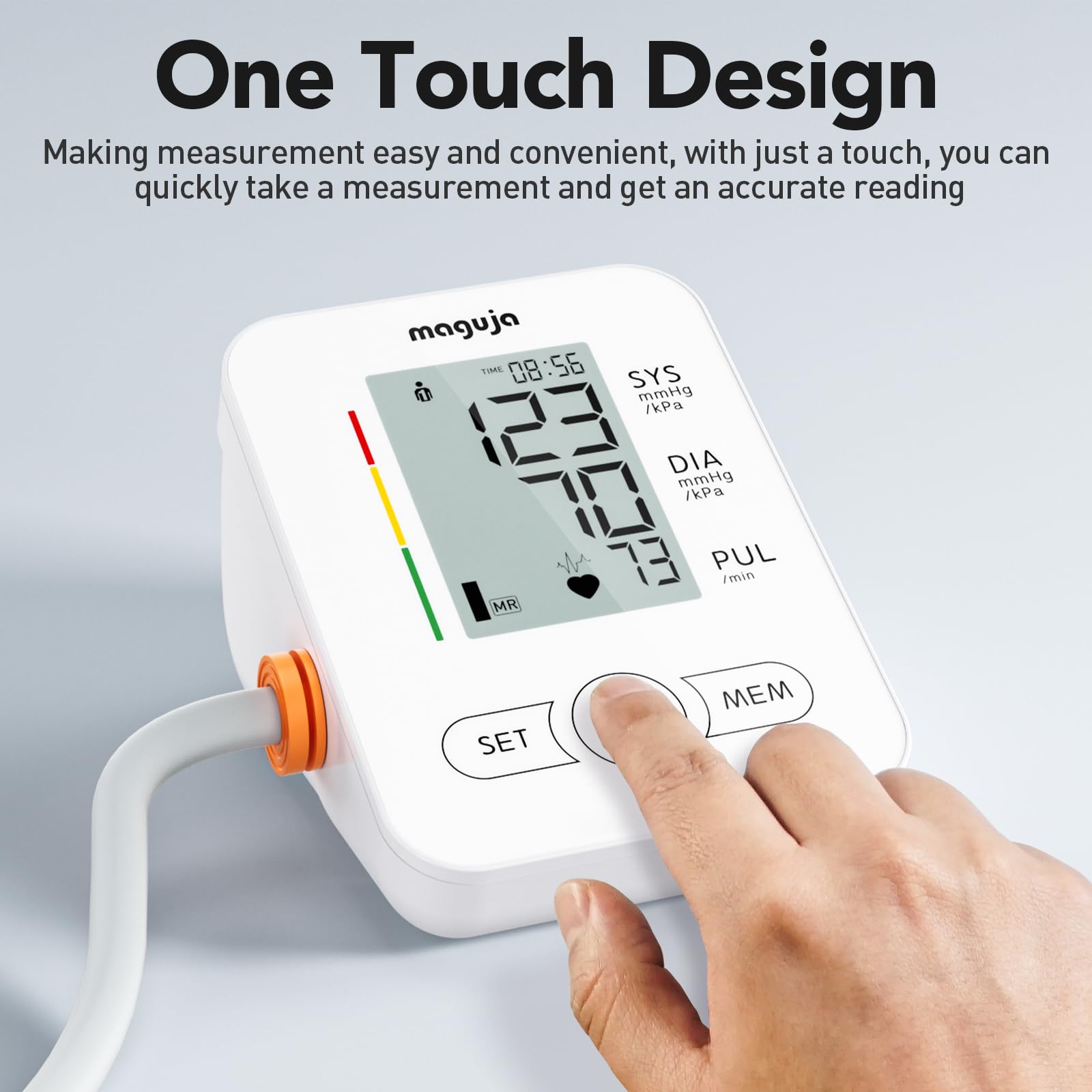 **Maguja Automatic Upper Arm Blood Pressure Monitor - Digital BP Machine with Adjustable Cuff for Home Use, Accurate & Portable - Ideal for Daily Health Tracking & Senior Care**