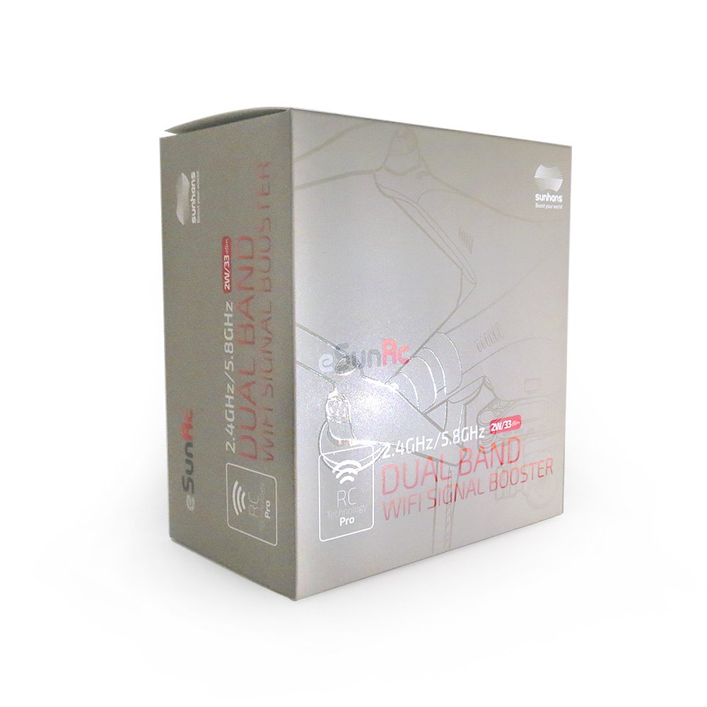 eSunRC Dual Band 2.4GHz & 5.8GHz 2000mW 33dBm Wireless Signal Booster Amplifier - Lightweight 2.7oz Drone WiFi Extender for FPV, UAV, RC Models - Perfect for Long-Range Flying and Stable Video Transmission