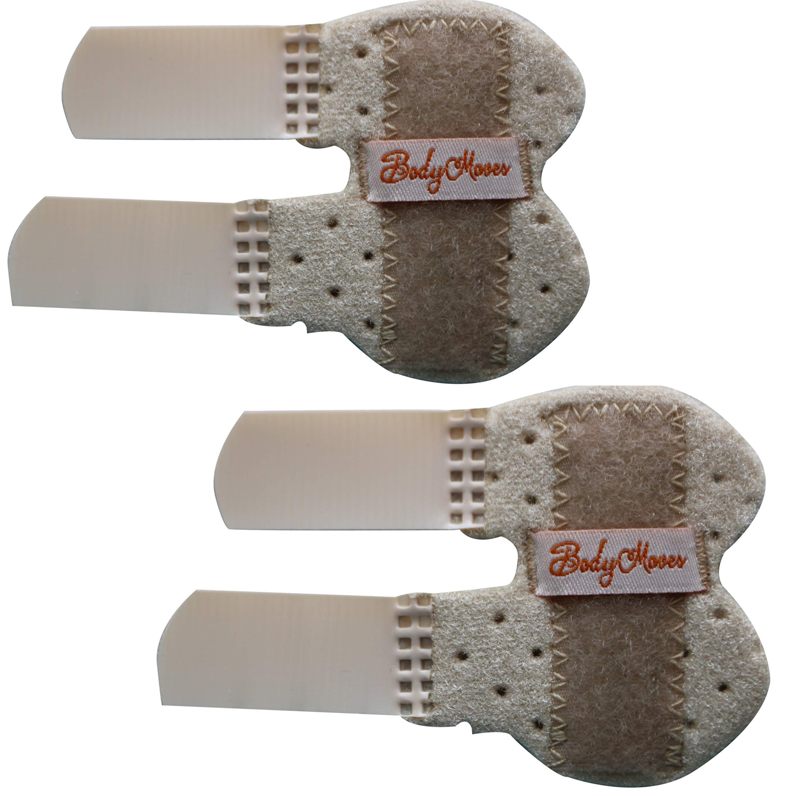 BodyMoves Finger Splints for Teens & Kids - Pinky Support (2-Pack, Desert Sand Beige) | Comfortable & Adjustable Finger Brace for Typing, Writing & Daily Activities