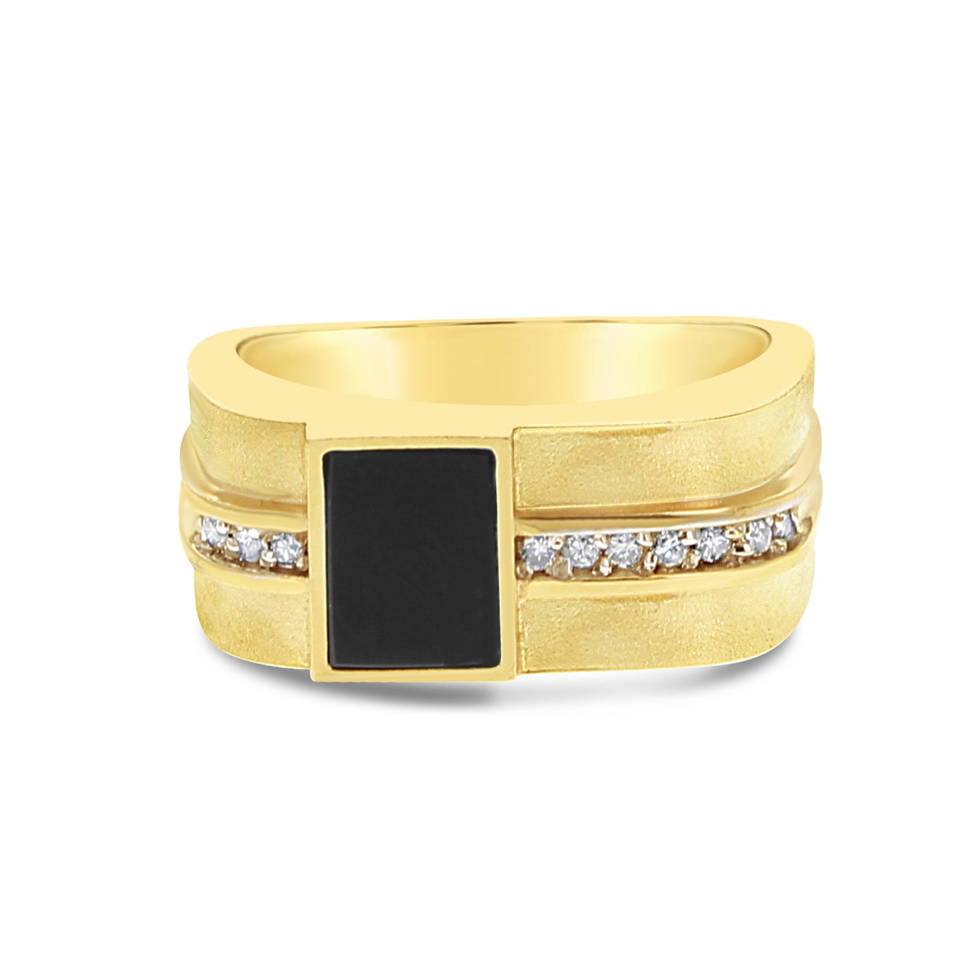 Onyx Diamond Signet Ring for Men & Women - Elegant Black Onyx & Diamond Jewelry for Everyday Wear, Gifts & Special Occasions
