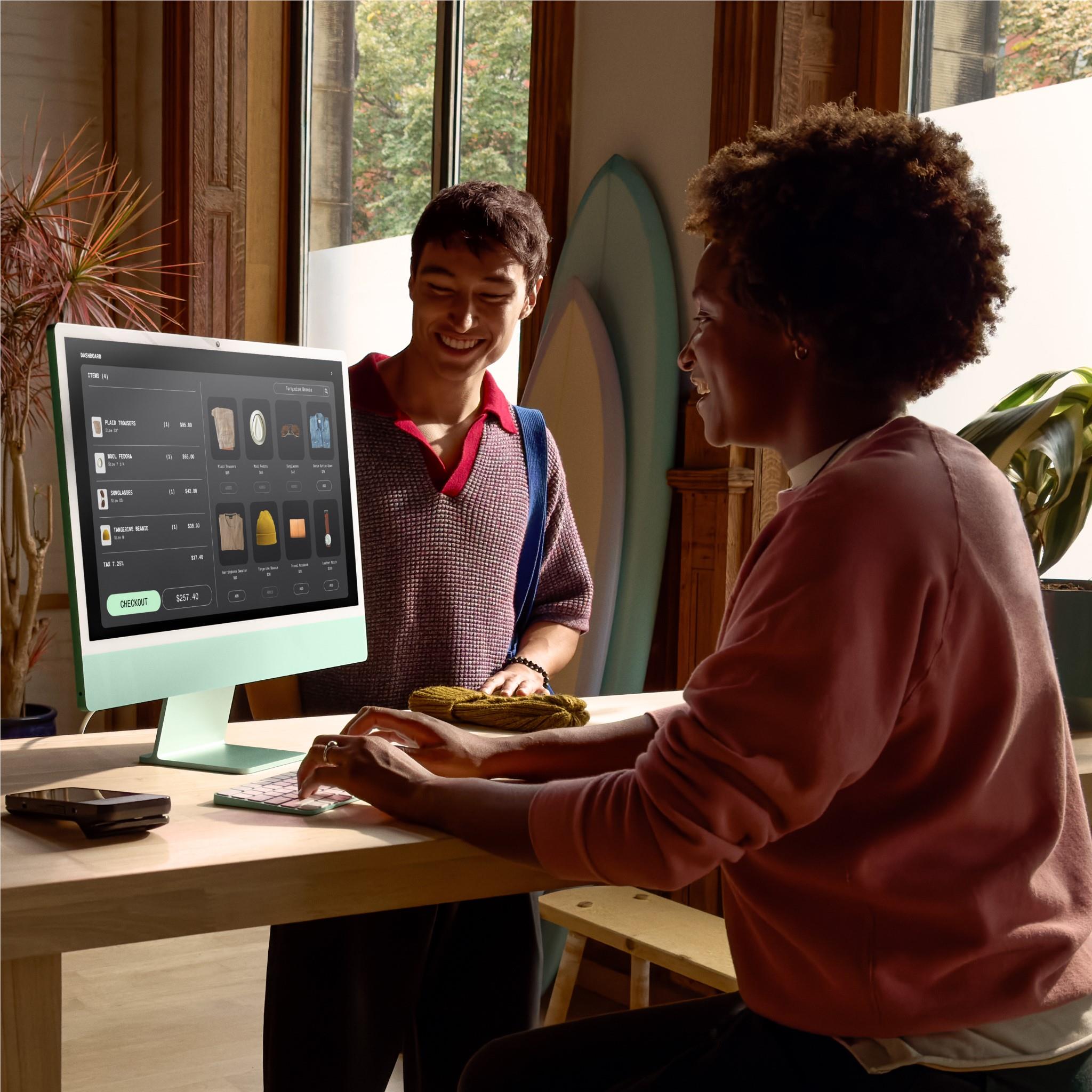 Apple iMac 24-inch with Retina 4.5K Display, M4 Chip (8-Core CPU), 256GB SSD in Green - 2024 Model | Perfect for Home Office, Graphic Design & Creative Work
