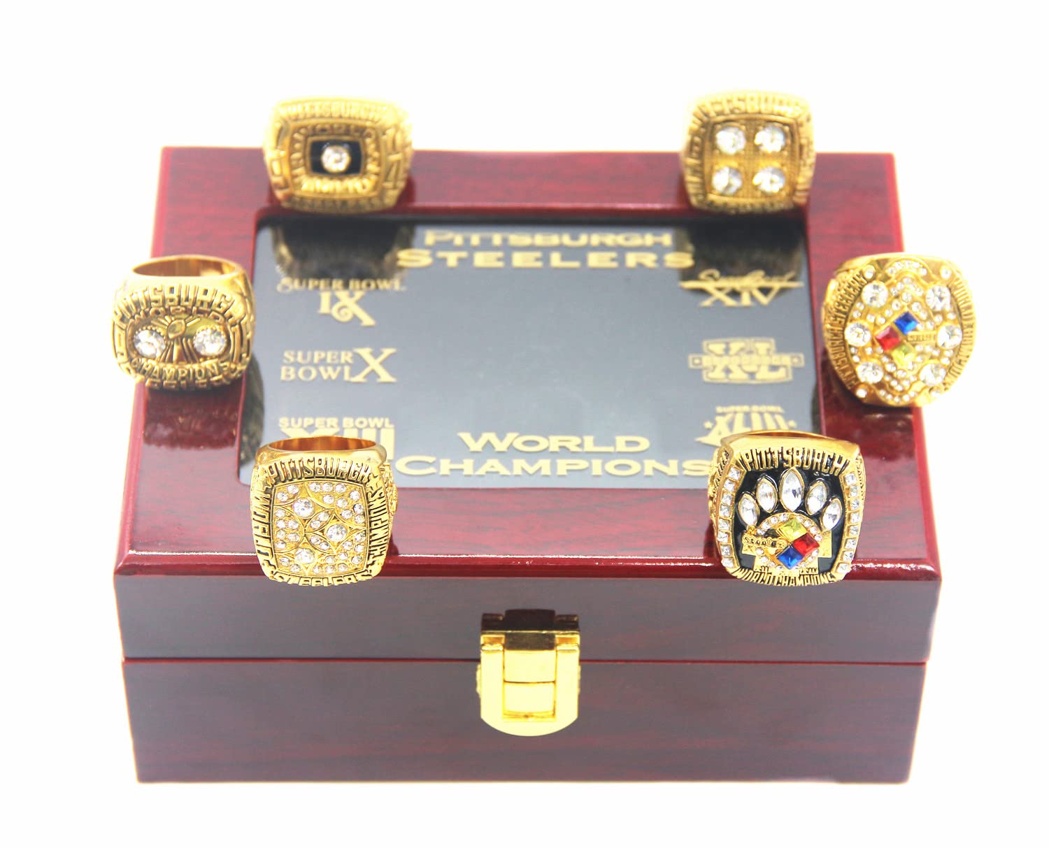 Championship Rings Set for Men Women Kids - Wooden Box Gift for Christmas, Birthday, Graduation | Sports Awards, Team Spirit, Championship Celebration Gifts