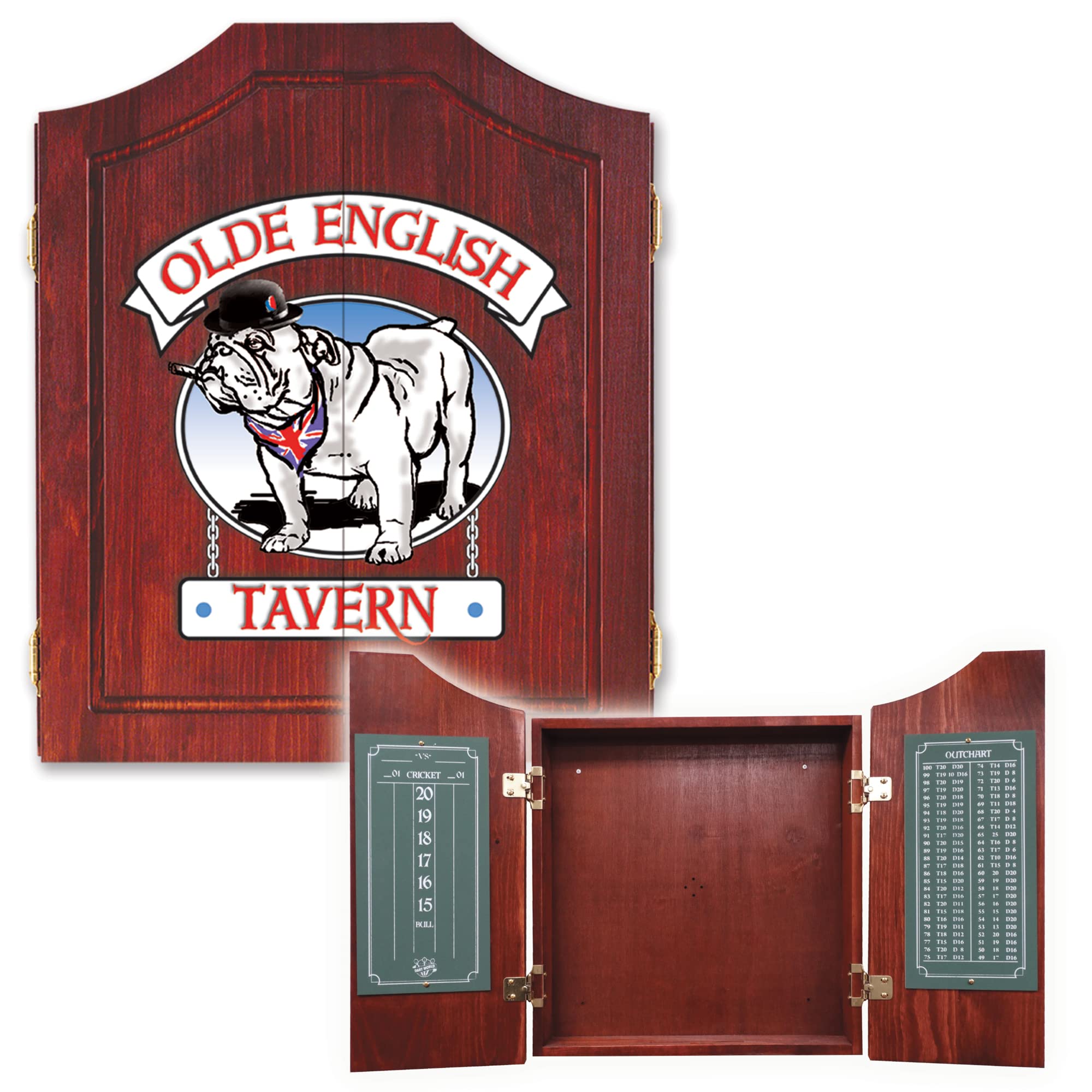 Dart World Bulldog Dart Cabinet 47901 - Premium Dartboard Cabinet for Stylish Home Game Rooms & Man Caves | Perfect for Bars, Basements & Entertainment Spaces