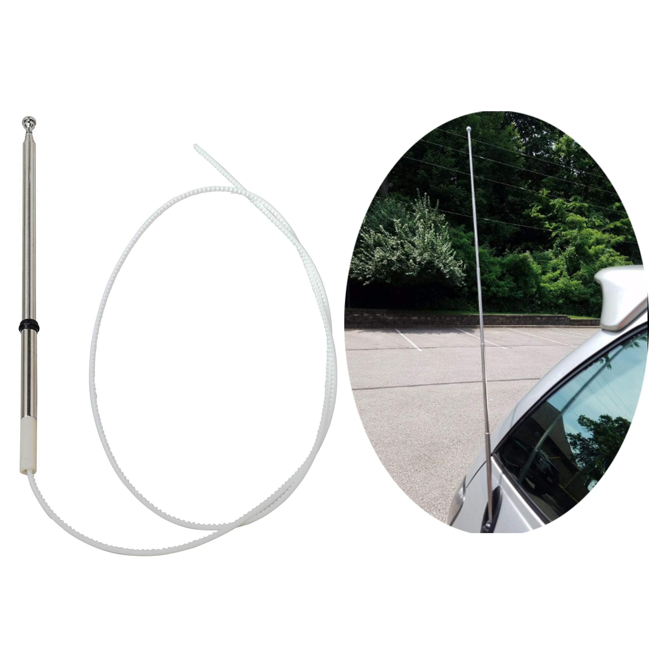 RED WOLF 44 Inch Car Power Antenna Mast Replacement for 1998-2007 Lexus LX470 & 1998-2008 Toyota Land Cruiser - AM/FM Radio Antenna Upgrade (Replaces OEM #86337-60151) - Perfect for Off-Road Adventures and Enhanced Radio Reception