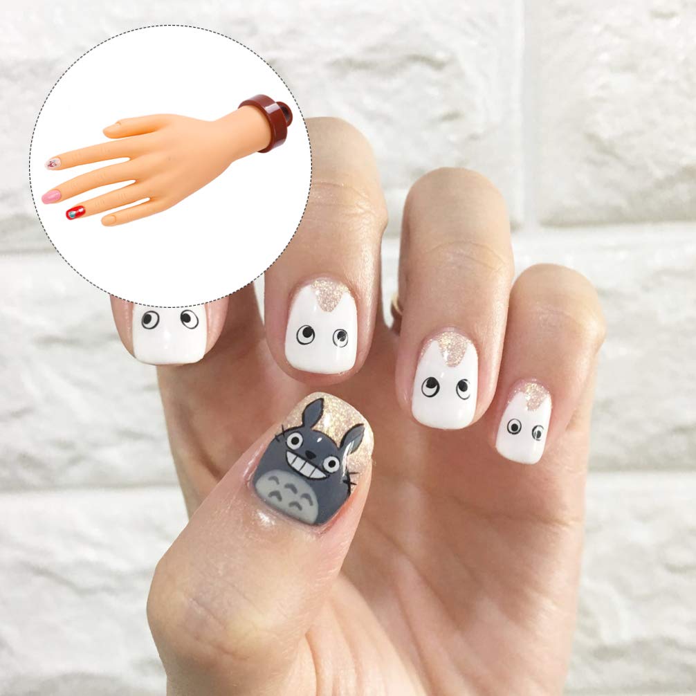 SOLUSTRE Acrylic Nail Practice Hand - Mannequin Hand for Nail Art Training, Display & Manicure Practice - PVC Desktop Fake Hand for Nail Technicians & Students - Perfect for Salon, Beauty School & Home Use