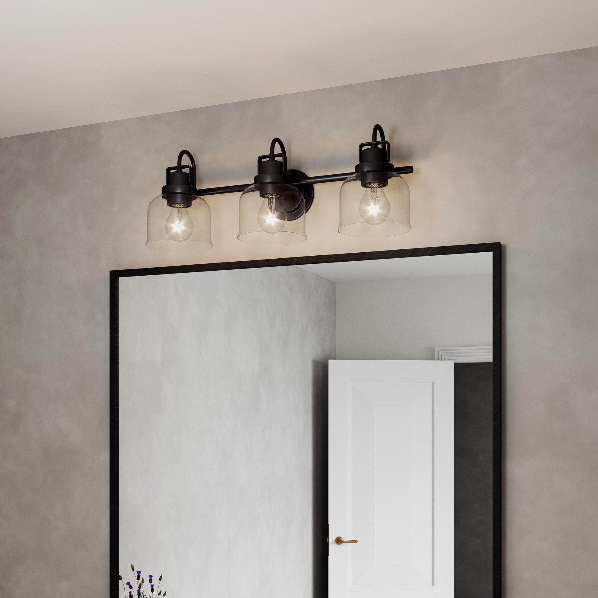 Brighton 3-Light Dark Bronze Dimmable Bathroom Vanity Light Fixture - Perfect for Modern Bathrooms, Powder Rooms & Spa-Like Retreats
