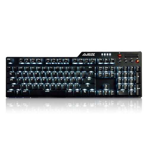 AJazz AK35i Assassin II 104-Key NKRO Wired Mechanical Gaming Keyboard with White Backlit - Perfect for PC Gaming, Typing & Office Work