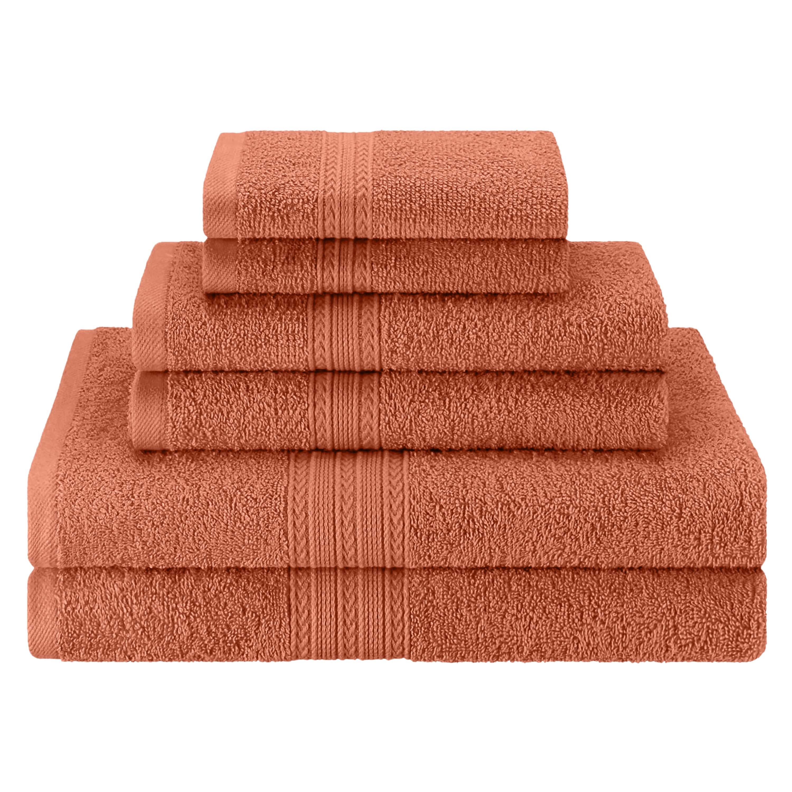 Premium 6-Piece Eco-Friendly Cotton Ring Spun Bath Towel Set - Soft, Absorbent & Sustainable for Spa, Gym, and Luxury Bathroom Use