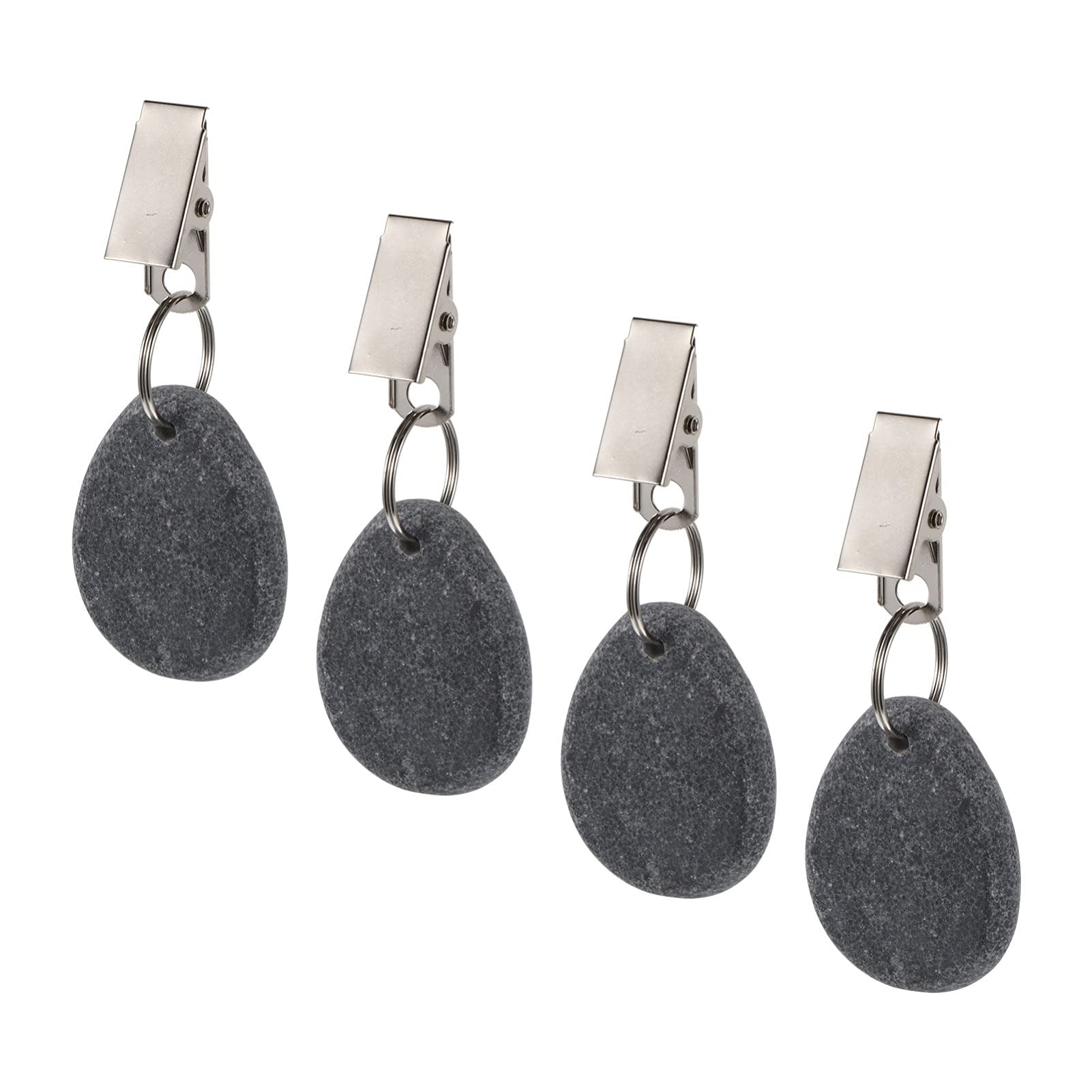 Luxshiny 8-Piece Marble Tablecloth Weights with Metal Clips - Decorative Stone Table Cover Weights for Outdoor Picnics, Family Dinners & Home Decor (Grey) | Secure Tablecloths in Windy Conditions & Enhance Your Dining Experience