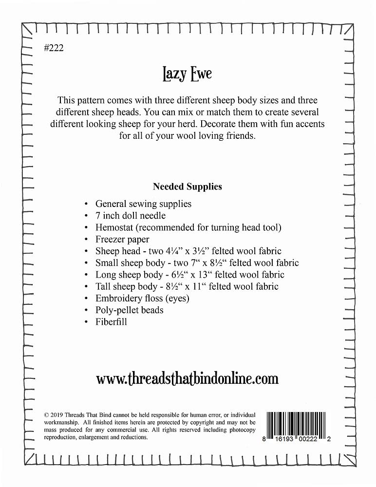 Threads That Bind Lazy Ewe 手工编织图案 - 适用于家居装饰、节日礼物和创意DIY项目