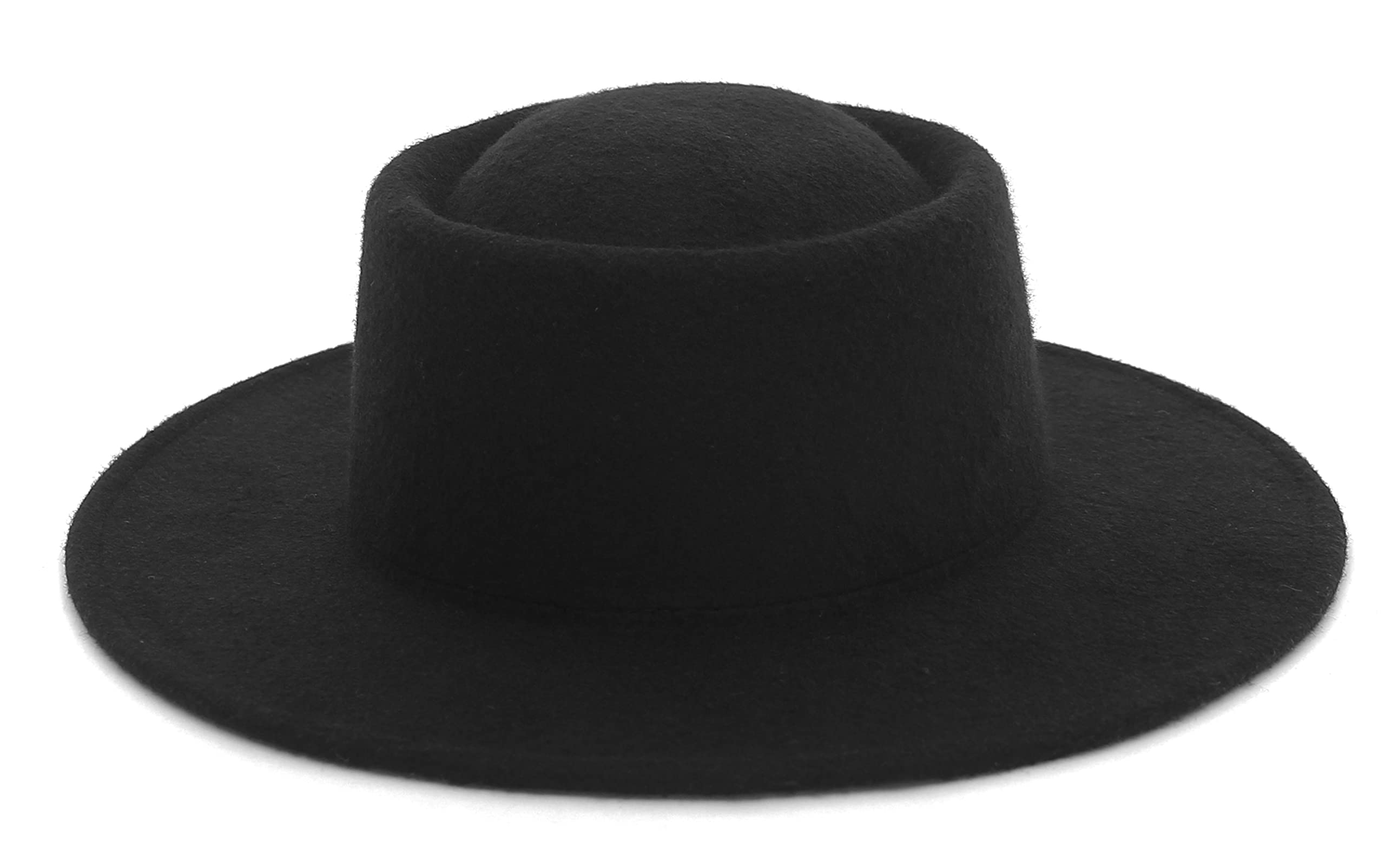 EOZY Wool Fedora Hat for Men & Women - Wide Brim Felt Porkpie Boater Derby Hat - Vintage Style Dress Hat for Parties, Weddings & Outdoor Events