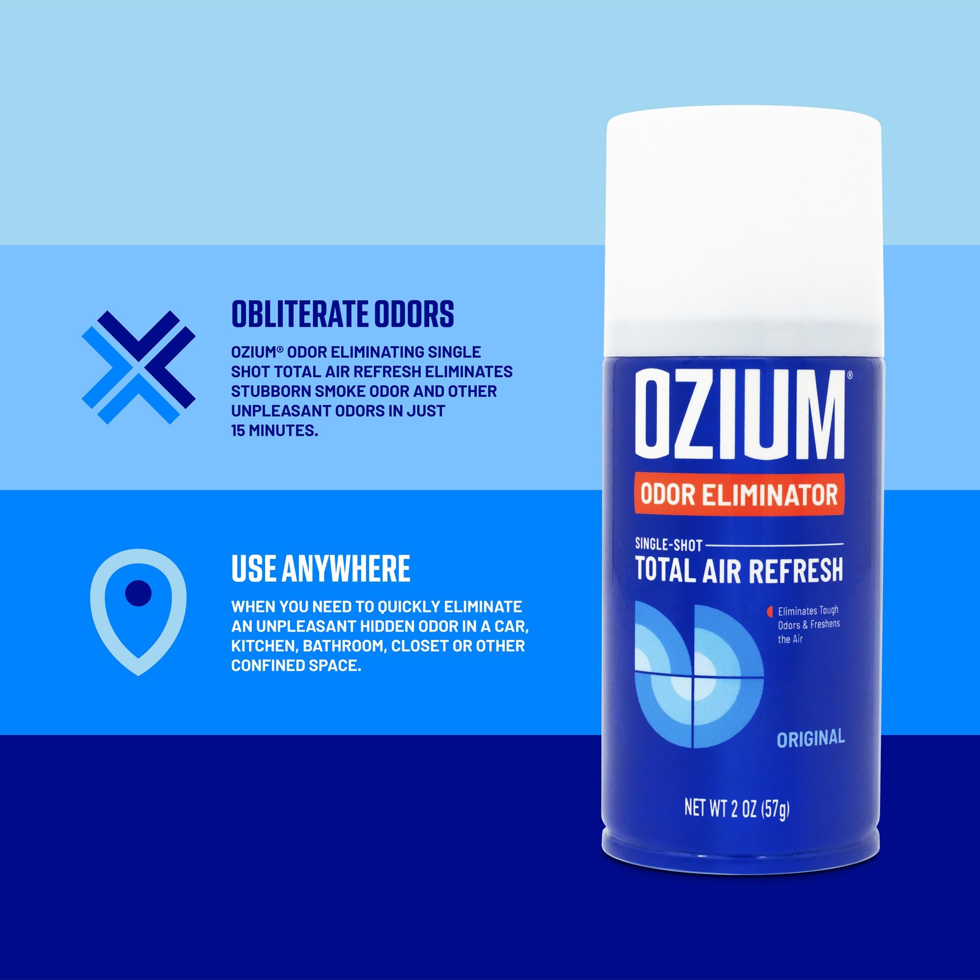 Ozium Air Sanitizer 2 oz - Original Scent Car Fogger & Smoke Odor Eliminator (4 Pack) | Fast-Acting Air Freshener for Cars, Homes & Offices | Eliminates Cigarette Smoke, Pet & Cooking Odors