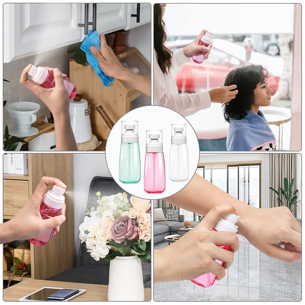 Mincerfit 3-Pack 100ml Clear Refillable Spray Bottles for Hair, Face, Essential Oils & Cleaning Solutions | Travel-Friendly Cosmetic & Perfume Atomizer | Perfect for Home, Salon, Gym & Travel Use