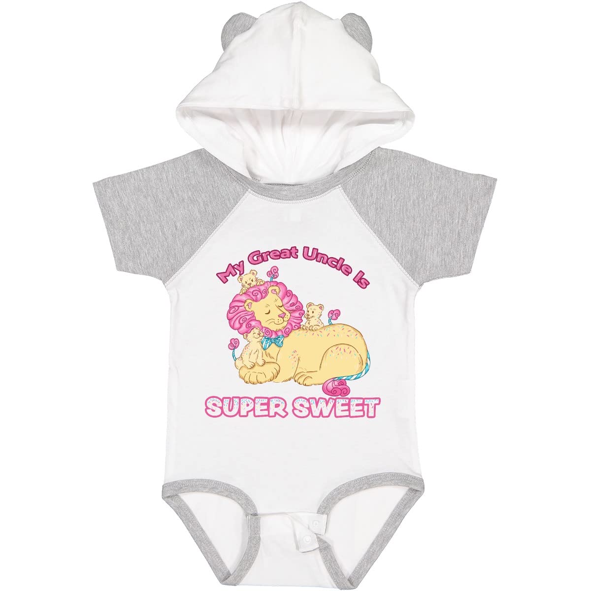 Inktastic My Great Uncle Is Super Sweet Cotton Candy Lions Baby Bodysuit - Soft Cotton Infant Onesie for Boys & Girls - Perfect for Family Gatherings, Baby Showers & Photo Shoots