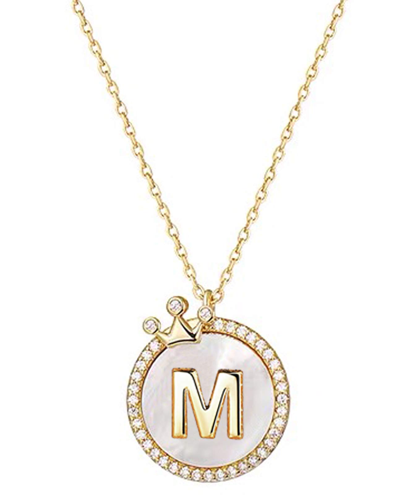 14K Gold Plated Dainty Initial Necklace for Women - Personalized Letter Chain with Crown Charm | Elegant Gift for Her, Birthday, Anniversary, Valentine's Day