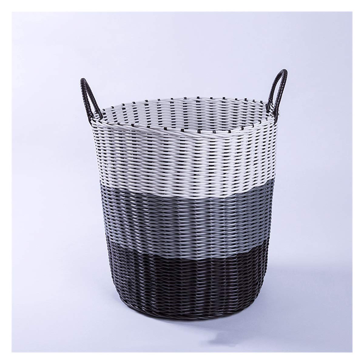 XMSH Plastic Rattan Laundry Basket - Waterproof Storage Hamper for Clothes & Home Organization | Perfect for Bedroom, Bathroom & Living Room Decor