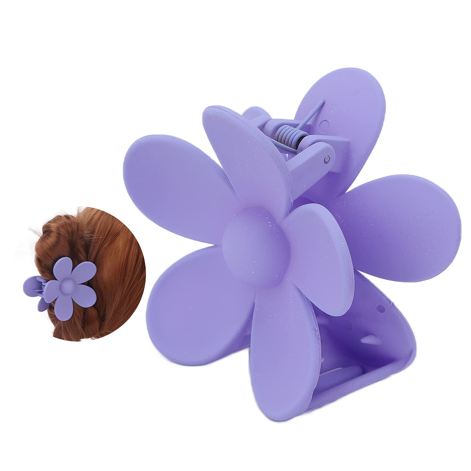 Exquisite Flower Shape Hair Claw Clips for Women & Girls - Plastic Jaw Clip with Double Lock Teeth, Light Purple Hair Accessories | Perfect for Parties, Weddings & Everyday Styling