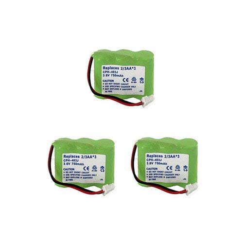 Synergy Digital Rechargeable Cordless Phone Batteries - 3 Pack EM-CPH-403J Replacement Batteries Compatible with Vtech 5111 & Other Cordless Phones | Perfect for Home Office, Landline Phones & Business Use