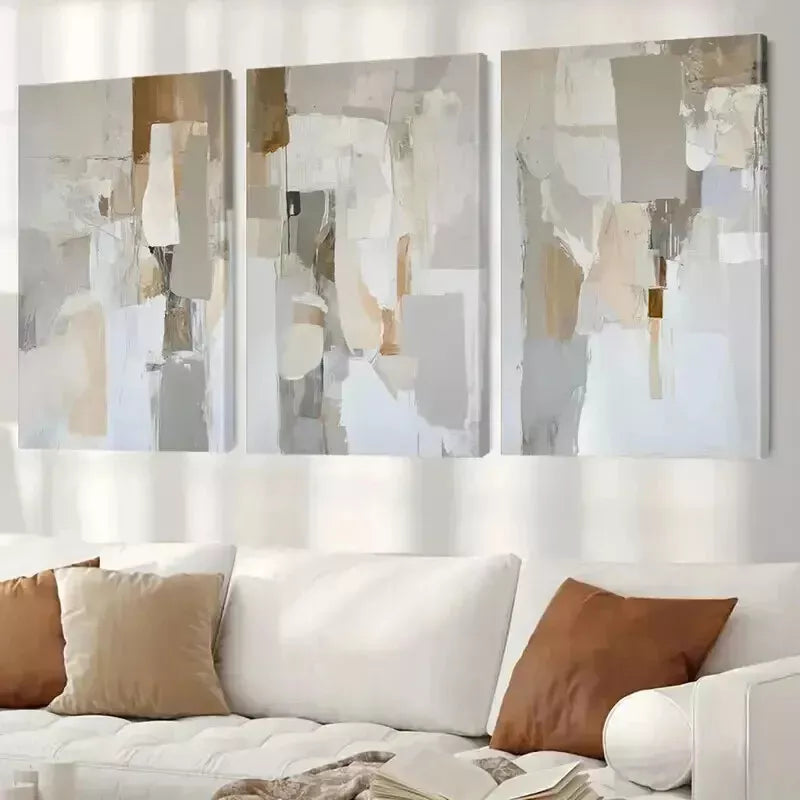 3-Piece Abstract Landscape Wall Art Set - Framed Canvas Prints 50x70cm - High Quality Australian Made Ready-to-Hang Wall Decor for Living Room, Bedroom & Office