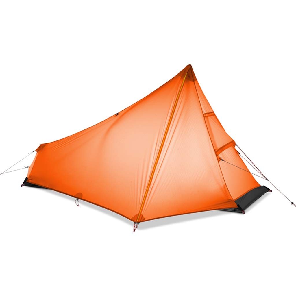 Ultralight Single Person Camping Tent - Easy Setup, Waterproof, No Pole Instant Tent for Hiking, Fishing, Backpacking & Outdoor Adventures (Orange)