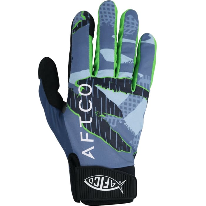 Aftco Blue Camo Jigpro Fishing Gloves - Saltwater & Freshwater Fishing Gear for Anglers - Perfect for Offshore, Inshore, and Kayak Fishing
