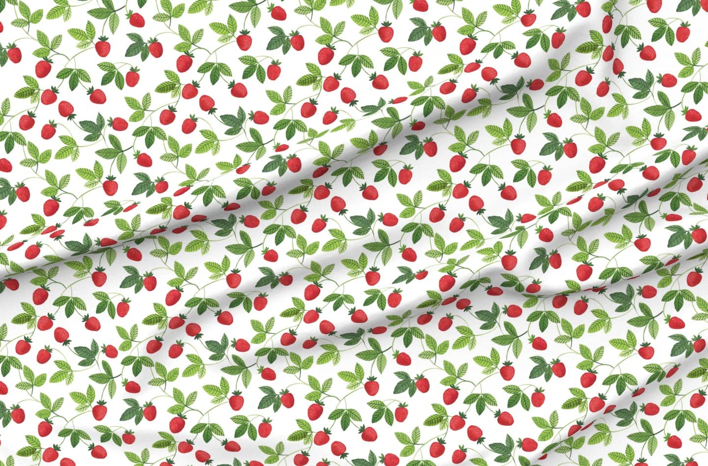 Watercolor Strawberries Printed Velvet Fabric by The Yard - Nature Spring Summer Upholstery & Home Decor for Kitchen, Curtains, Pillows & Apparel | Spoonflower Fabric