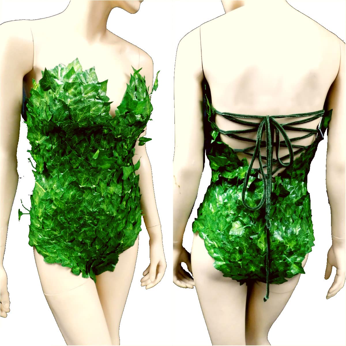 Full Poison Ivy Body Suit - Sexy Rave Bra & Cosplay Costume for Halloween, Comic Con & Themed Parties | DC Comics Villain Outfit