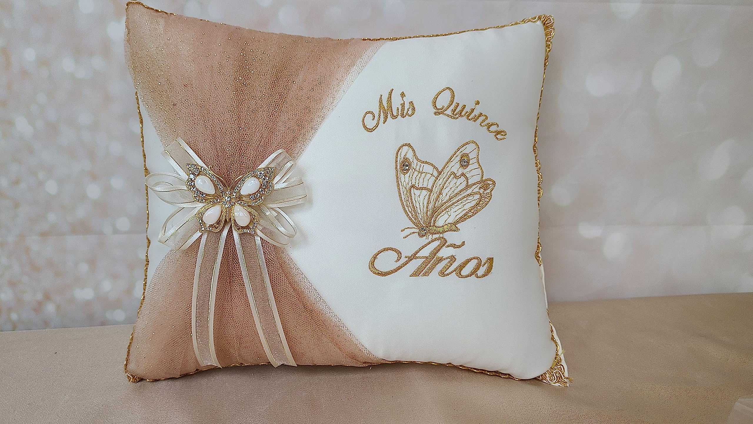 Quinceanera Accessories Set - Sweet 16 Gift Ideas with Butterfly Theme (Mariposa Kneeling Pillow) for Quinceañeras, Birthday Decorations & Special Celebrations