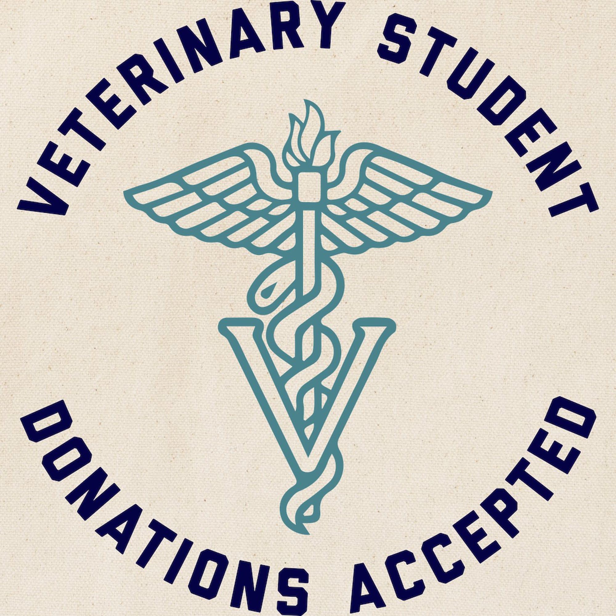 Veterinary Student Donations Accepted Tote Bag - Eco-Friendly Natural Canvas Reusable Shopping Bag for Vet School, Clinics & Animal Shelters