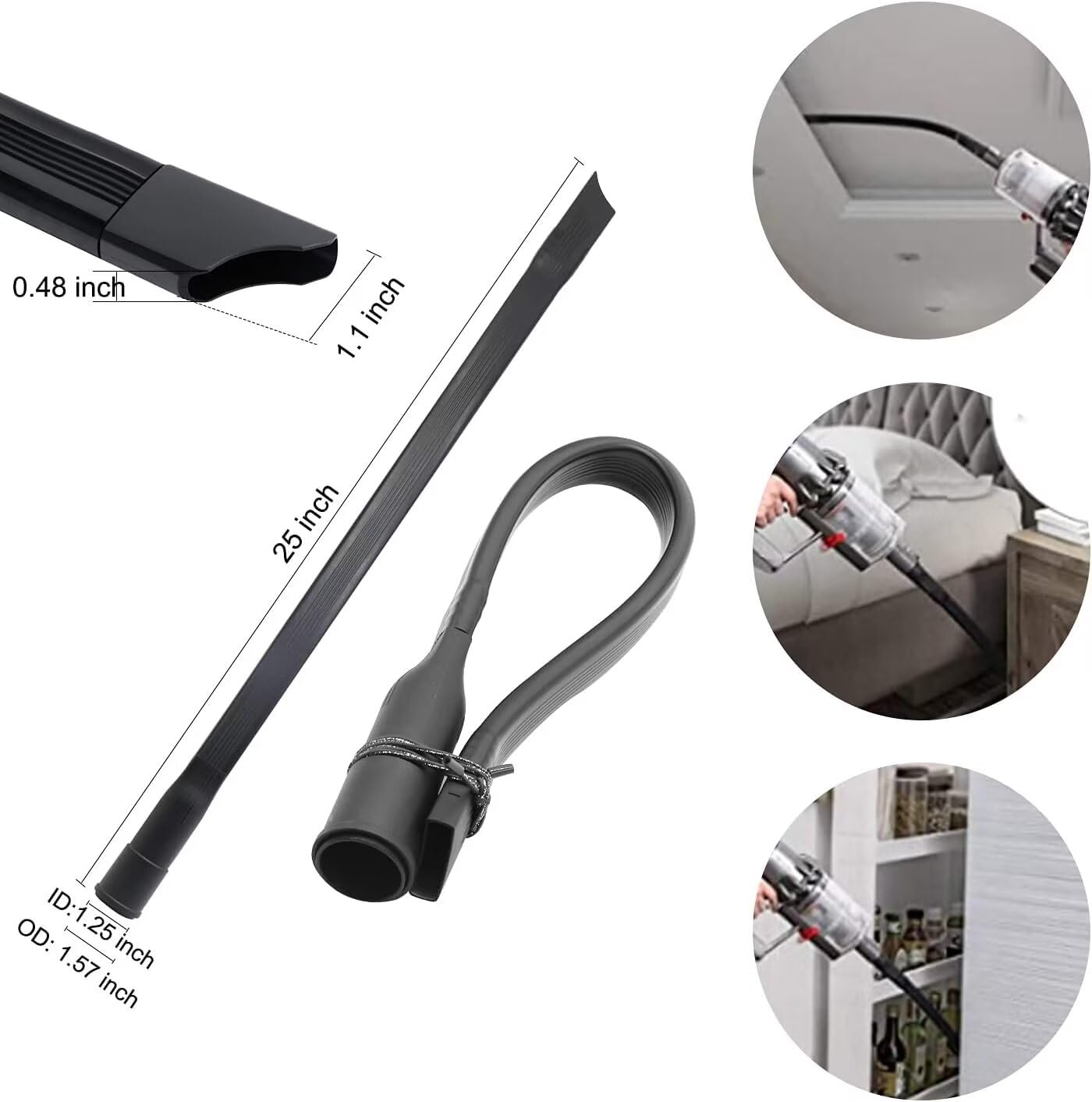 15-Piece Universal Vacuum Cleaner Attachment Kit with Brushes & Hose Adapters (2.5