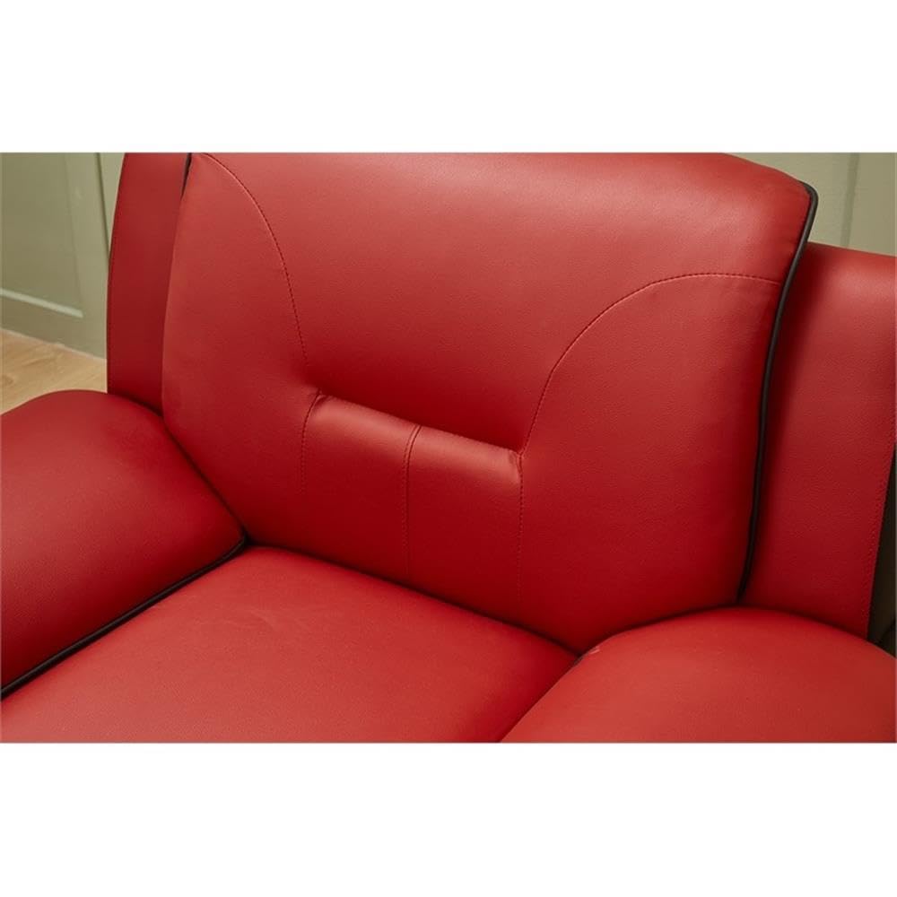 Montac Modern Living Room Chair - Black/Red Accent Upholstered Armchair for Home Office, Lounge & Reading Nook - Comfortable Seating Furniture for Small Spaces