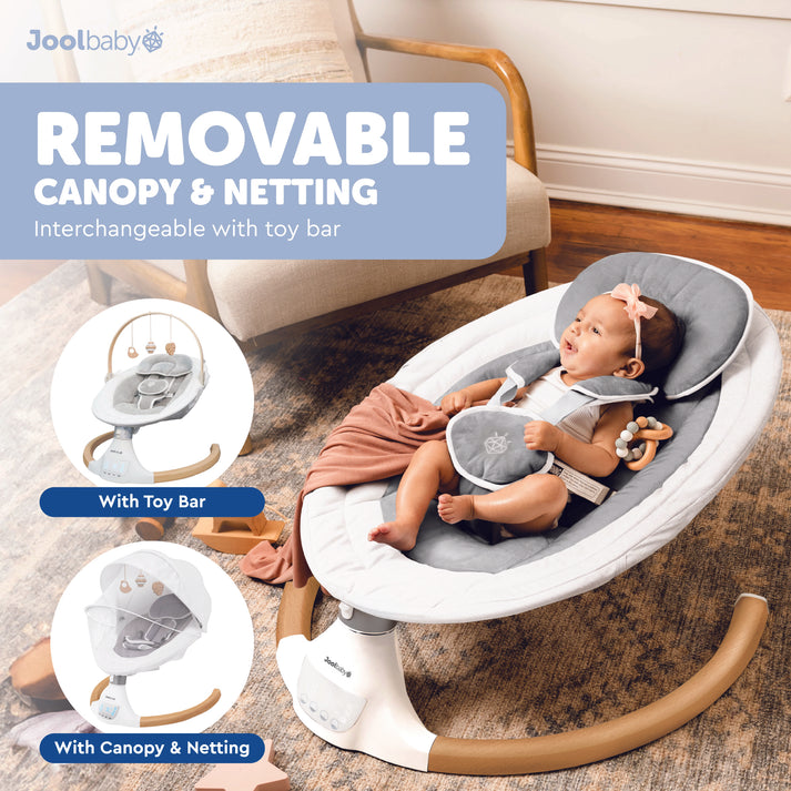 Jool Baby Nova Nature Baby Swing - Gentle Infant Swing for Newborns & Toddlers - Perfect for Nursery, Playroom & Outdoor Use