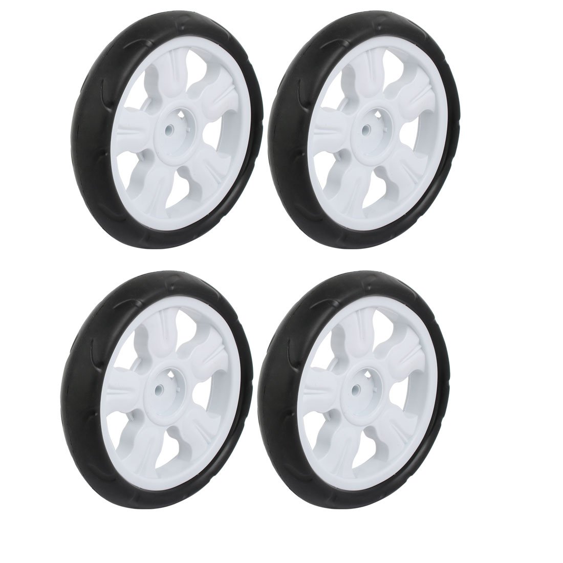 uxcell 185mm Diameter Plastic Single Wheel Pulley Rolling Roller - 4 Pack for DIY Projects, Garage Storage, and Home Organization