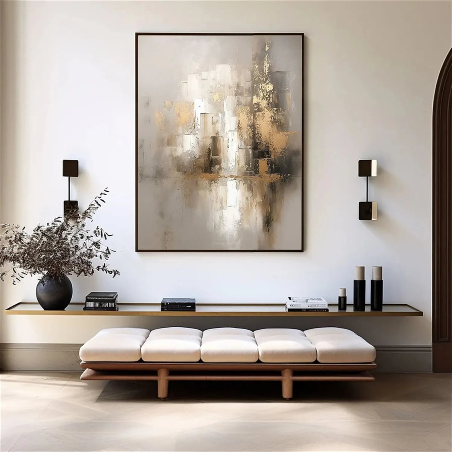 Abstract Painting #AB 260 - Modern Wall Art for Living Room, Bedroom & Office Decor | Large Canvas Artwork for Home & Commercial Spaces