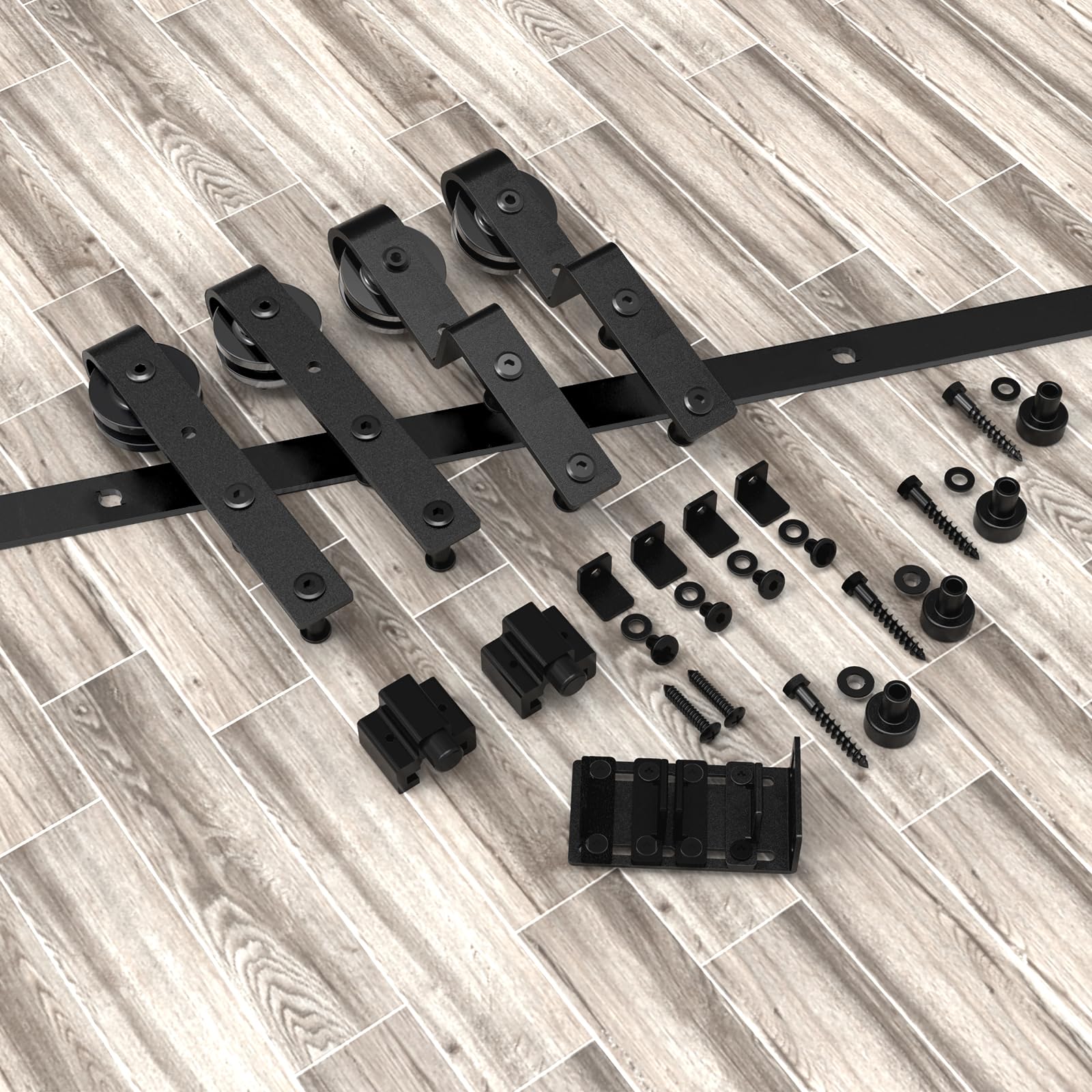 4FT Bypass Mini Barn Door Hardware Kit - Double Super Mini Sliding Barn Door Roller Set for Storage, Window, TV Stand & Closet (No Cabinet Included) - Perfect for Small Spaces, DIY Home Projects & Rustic Decor