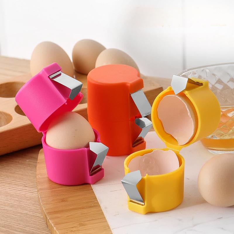 Egg Opener Separator - Quick Shell Removal Without Crumbs, Egg Beater for Baking & Cooking - Yellow Kitchen Tool for Perfect Omelets, Cakes & Pastries