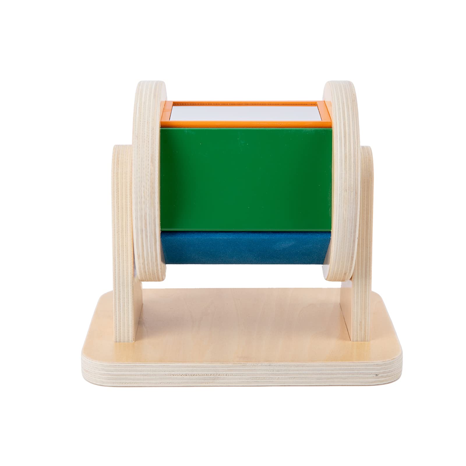 **Adena Montessori Spinning Drum Baby Toys - Wooden Rainbow Spinner for Babies 6-12 Months, Sensory Toddler Toy with Multiple Textures - Perfect Christmas Gift for Boys & Girls - Great for Early Learning & Playtime Fun**