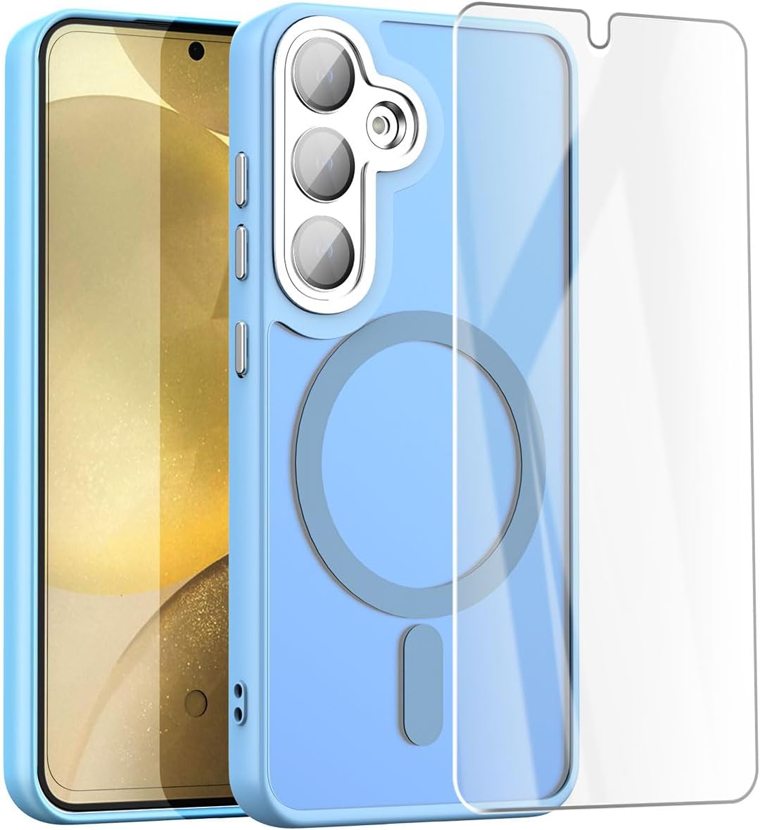 Samsung Galaxy S24/S25 Plus 3-Layer Crystal Clear Protective Case - Slim Fit, Shockproof & Scratch Resistant Cover for Everyday Use, Work & Travel