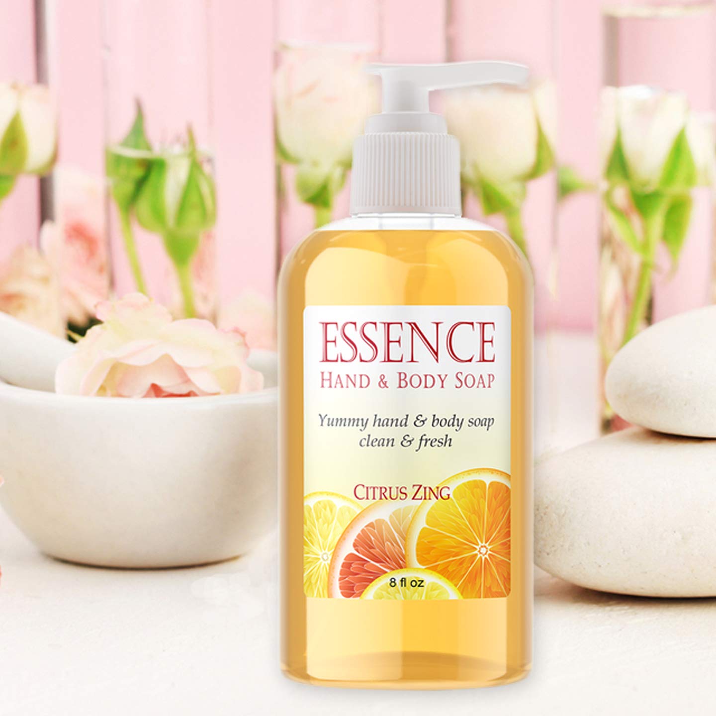 Deluvia Organic Aloe & Vitamin E Hand Soap and Body Wash with Rosemary Extract & Citrus Essential Oils - Refreshing Citrus Zing Scent for Daily Hand Cleansing & Body Wash | Perfect for Home, Gym & Travel Use