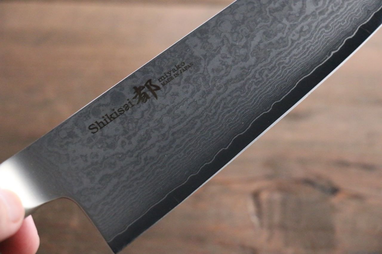 Premium Miyako AUS8 33-Layer Damascus Santoku Knife 165mm - Japanese Kitchen Knife for Professional Chefs & Home Cooking - Perfect for Slicing, Dicing & Chopping Vegetables, Meat & Fish