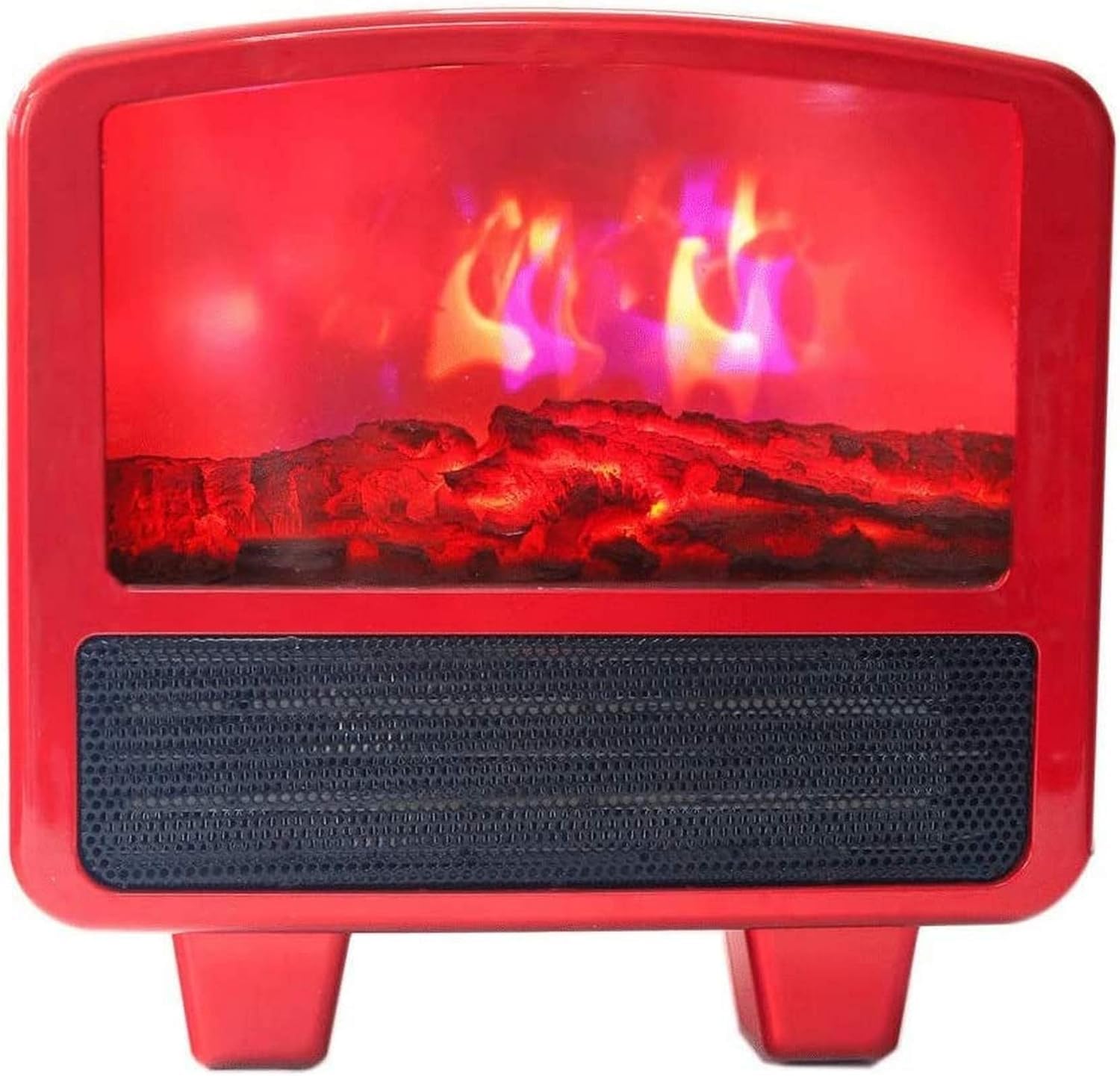 Portable 900W Electric Stove Heater with Realistic Log Fire Flame Effect - Mini Electric Fireplace for Home, Office & Bedroom - Energy Efficient Space Heater with Adjustable Thermostat | Perfect for Winter Heating, Cozy Decor & Gift Giving