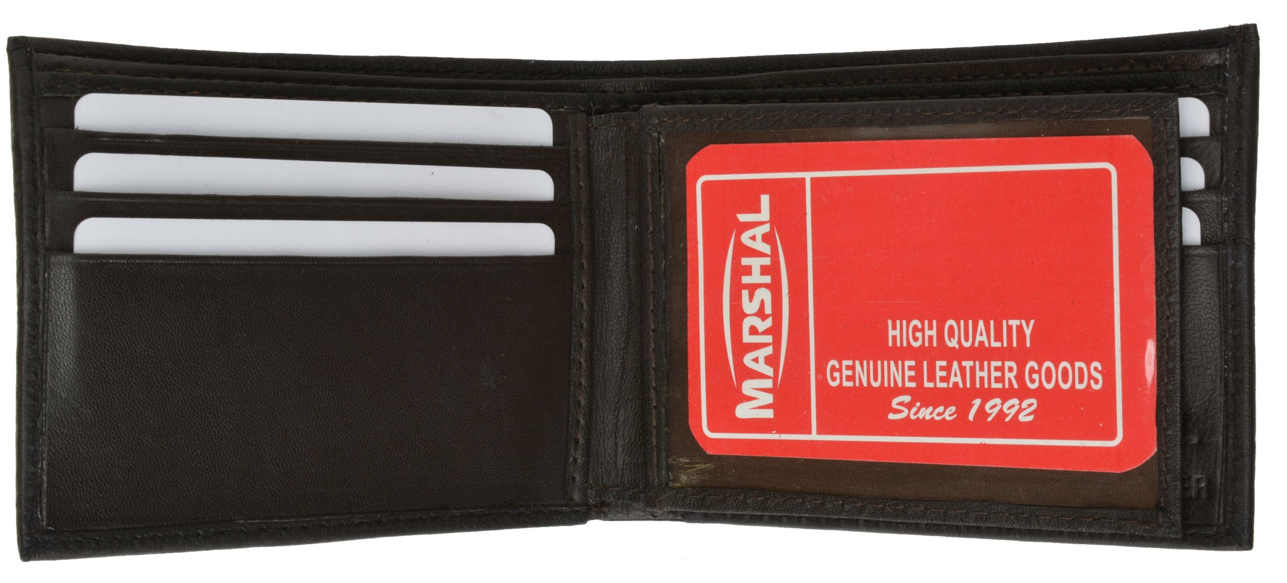 Genuine Leather Men's Wallet & Card Holder - Slim RFID Blocking Bifold Wallet for Men - Brown #1152 - Perfect for Everyday Use, Travel, and Business