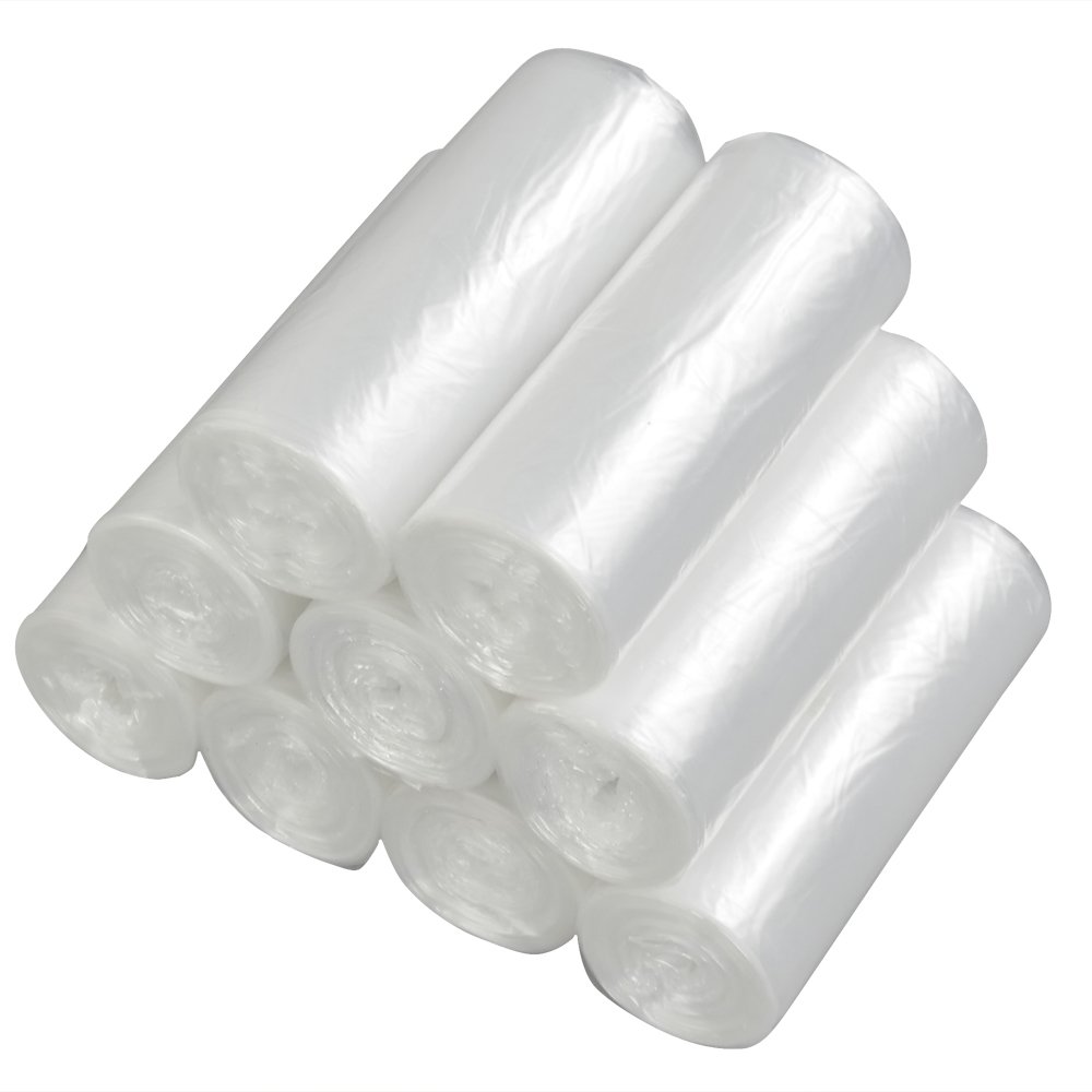 Vababa 1.2 Gallon Clear Small Trash Bags - 225 Count Bathroom Garbage Bags for Waste Bins, Office, Kitchen, Bedroom & Bathroom Use