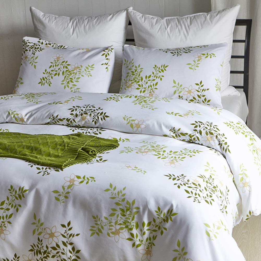 TOPCHANCES Botanical Floral Printed Comforter Set - 100% Soft Microfiber Bedding Set (Queen Size, Flower Pattern) for Cozy Bedroom Decor & Guest Room Essentials