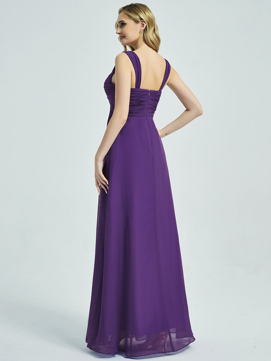 Elegant Cabernet Sweetheart Straps A-Line Maxi Chiffon Bridesmaid Dresses for Weddings & Formal Events - Perfect for Bridal Party & Evening Occasions