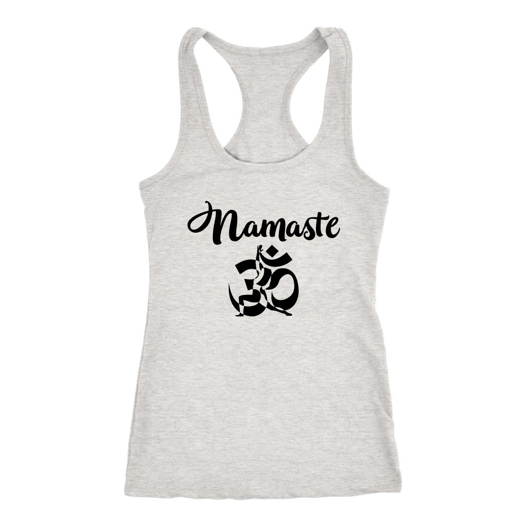 YOGA TANK TOPS | Om Namaste Ohm Yoga Racerback Tank Top for Women | Perfect for Yoga, Gym & Casual Wear